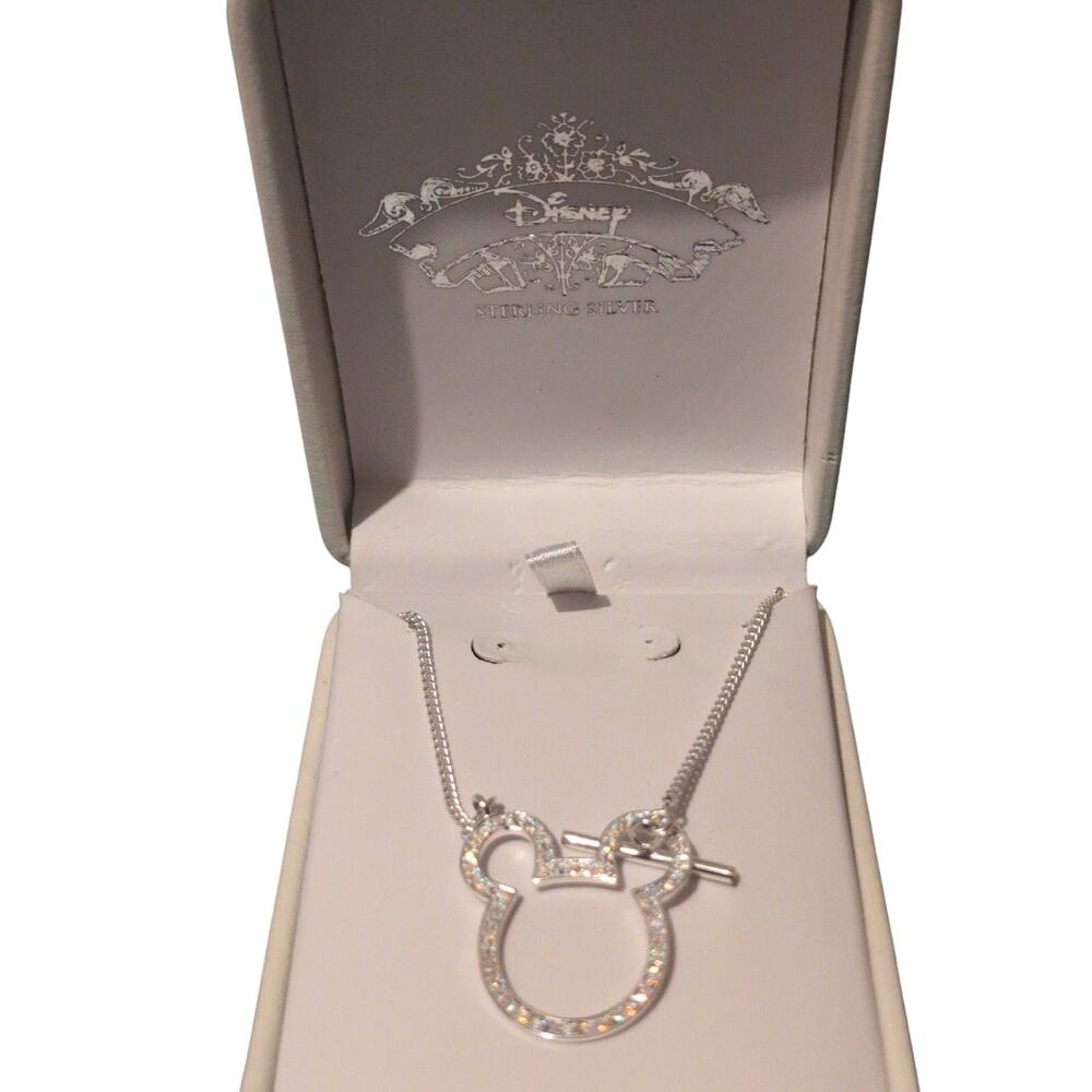 Disney sterling silver necklace featuring a Mickey Mouse icon pendant
